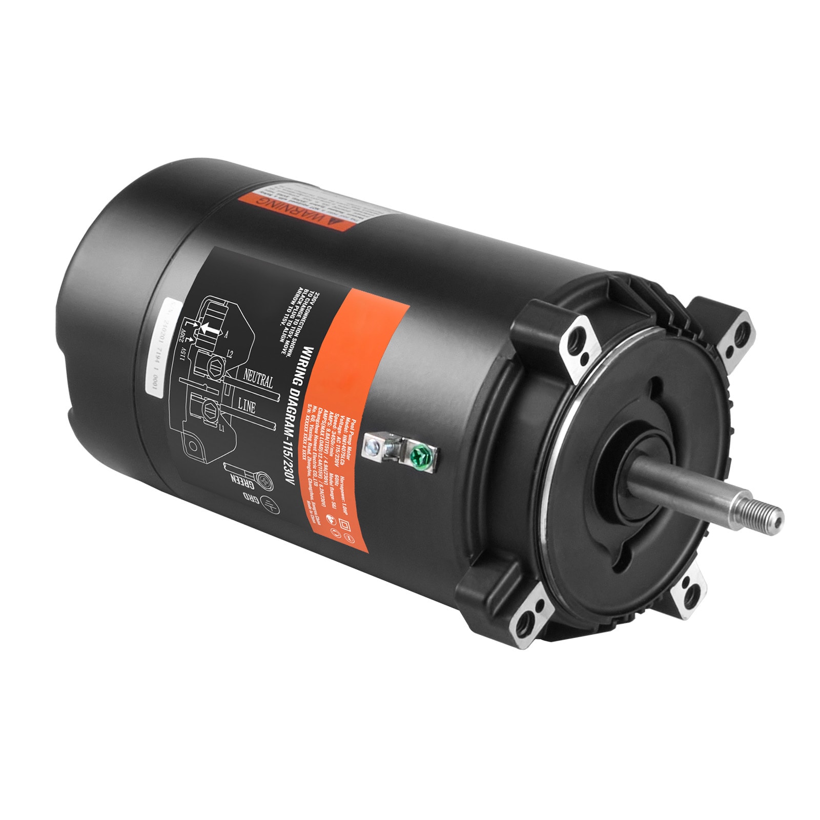 Swimming Pool Pump Motor 1 Hp Round Flange Replacement Motor_voghion.com